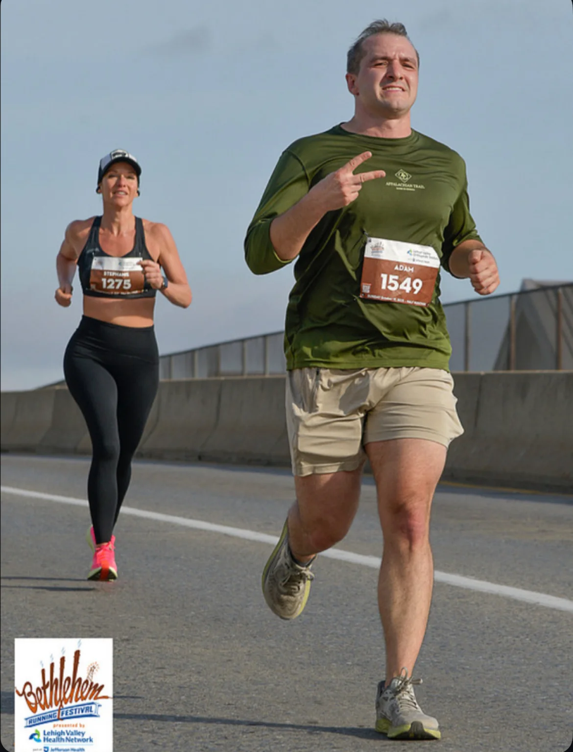 Adam running in the Bethlehem Running Festival
