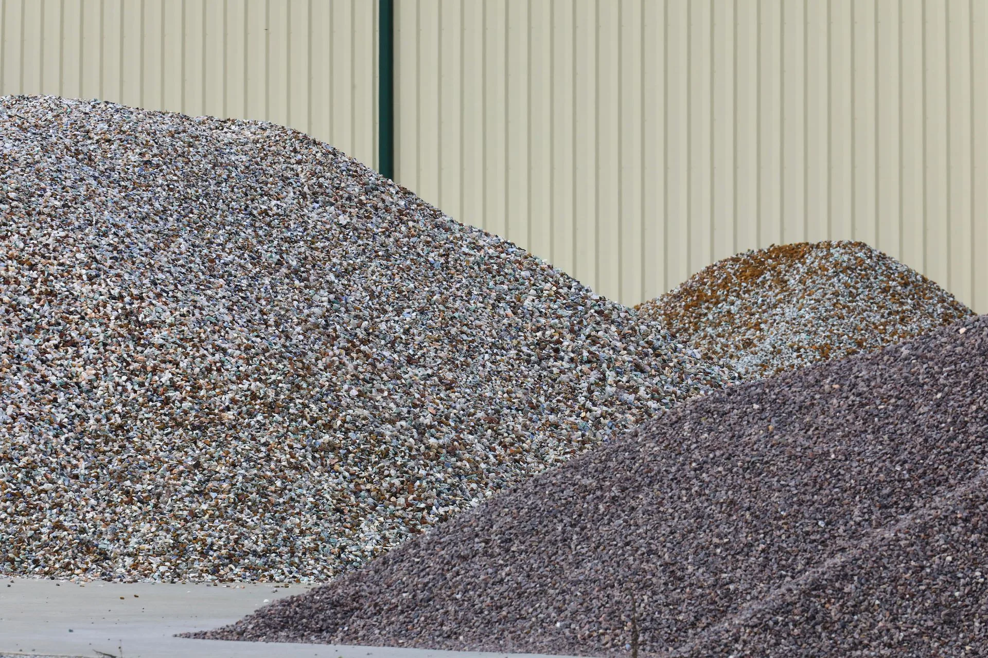 Large piles of stone for landscaping
